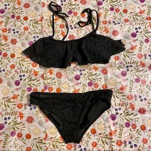 H&M Black Ruffle Bikini Set